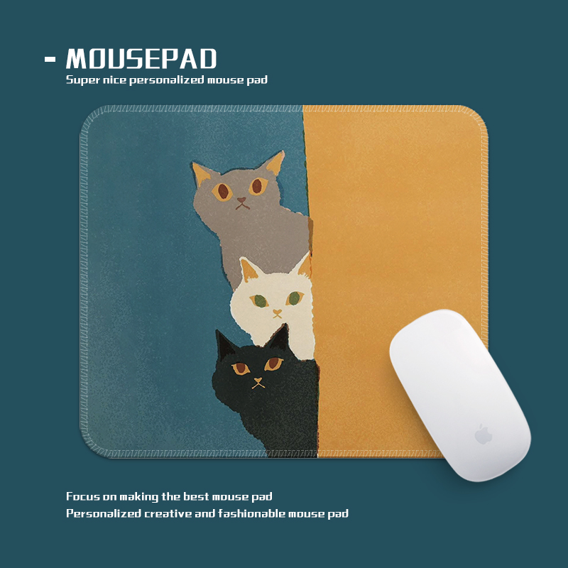 吃瓜的三小只鼠标垫小号锁边办公桌垫学生宿舍便携垫子防滑加厚