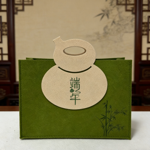 端午绿色毛毡礼袋定制