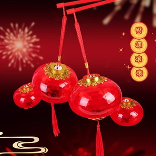 新年红灯笼手提发光小灯笼LED儿童玩具水晶投影花灯春节元宵灯笼