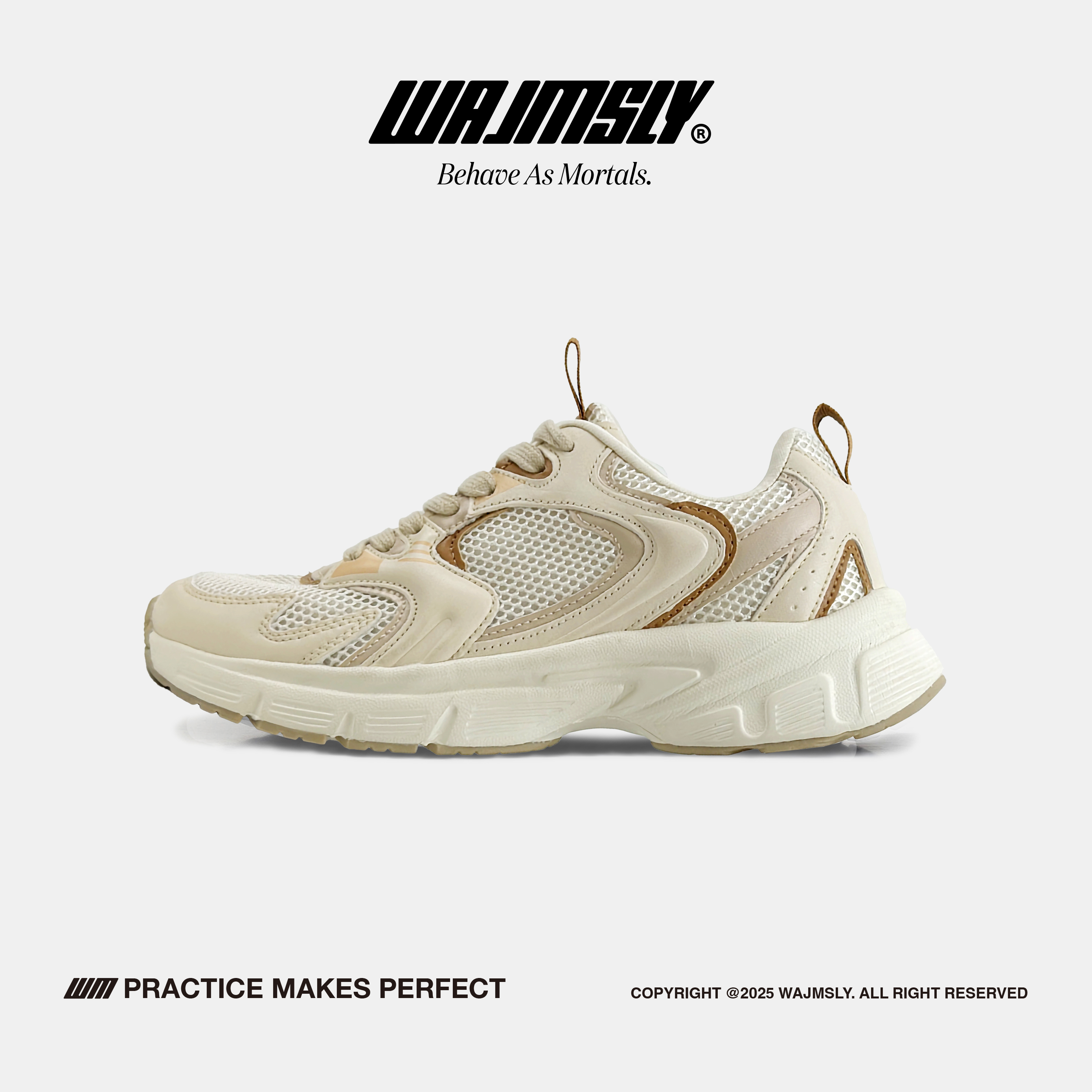 WAJMSLY网面透气厚底老爹鞋男女运动休闲鞋轻便百搭