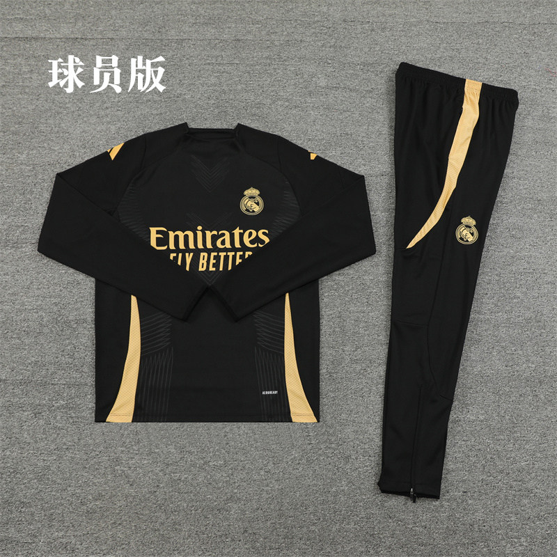 thumbnail for Real Madrid Long Sleeve Training Clothes, Half Zip Jerseys, Warm-up Clothes, Autumn/Winter Football Jerseys, Sports Team Jerseys, Adult and Children's Football Jerseys