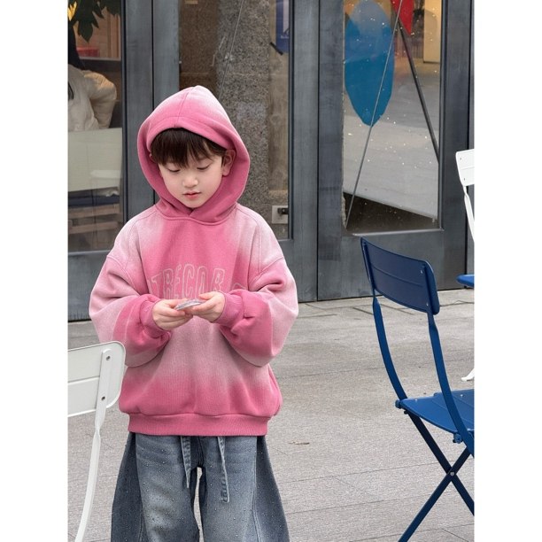 【上新】卤蛋童装·潮流渐变/冬粉色沙洗加绒男童连帽套头卫衣,童装/婴儿装/亲子装,卫衣/绒衫,淘宝优惠券,粉丝福利购,淘宝优惠卷