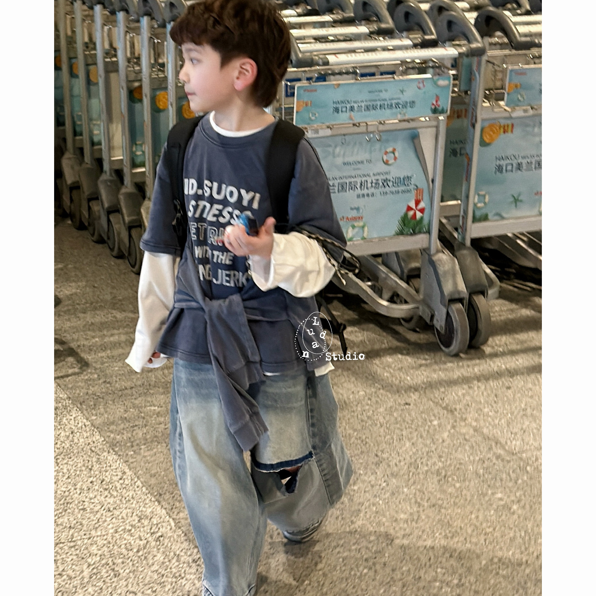 卤蛋童装·街头酷感/春夏潮酷字母时髦短袖长袖T恤男女童牛仔裤,童装/婴儿装/亲子装,T恤,淘宝优惠券,粉丝福利购,淘宝优惠卷