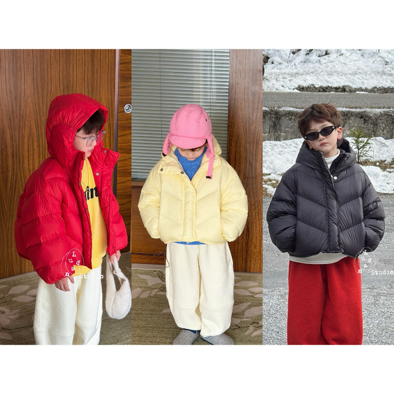 【现货】卤蛋童装&middot;暖暖小泡芙冬轻盈高充绒蓬松羽绒服连帽男女童