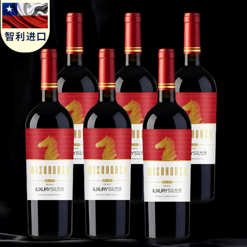 智利进口红酒智玛13度西拉干红葡萄酒珍藏美酒750ml*6支整箱宴请