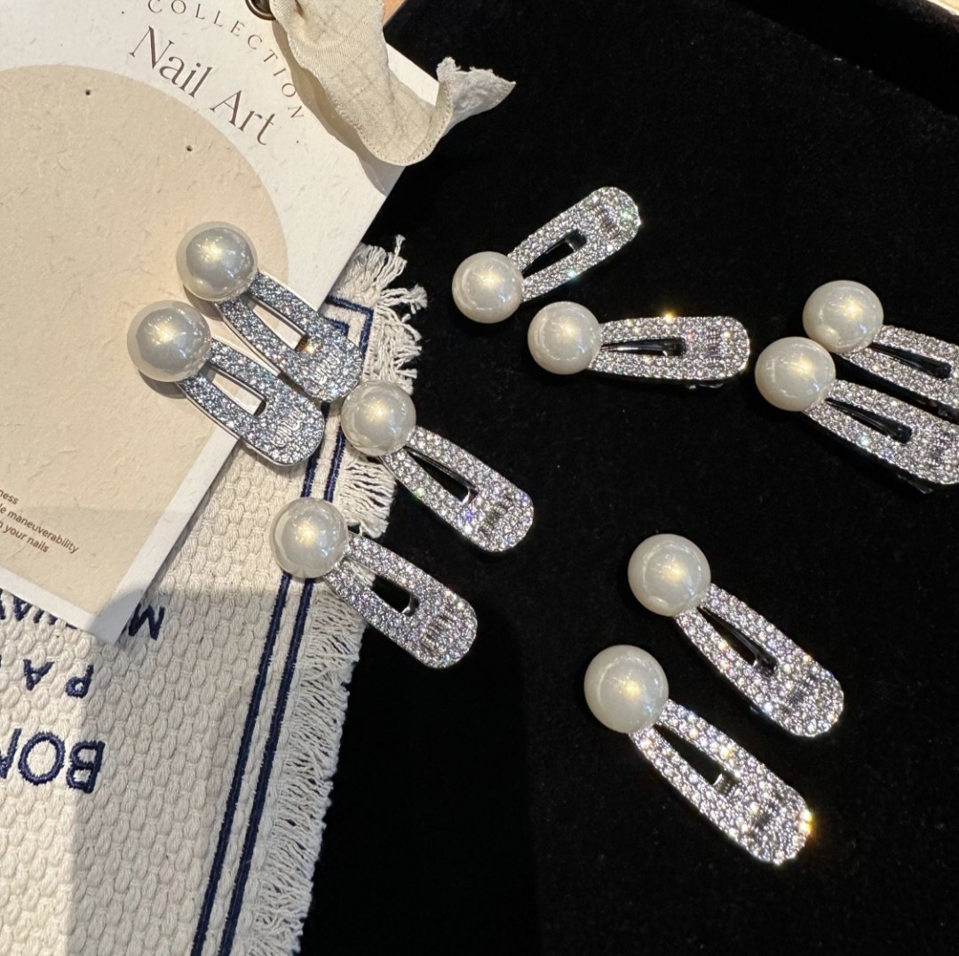 韩版闪钻珍珠鸭嘴夹合金边夹ins网红可爱少女对夹简约刘海碎发夹,饰品/流行首饰/时尚饰品新,发饰,淘宝优惠券,粉丝福利购,淘宝优惠卷