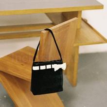 黑色丝绒包小众设计hai芭蕾风蝴蝶结复古百搭手拎腋下迷你小方包