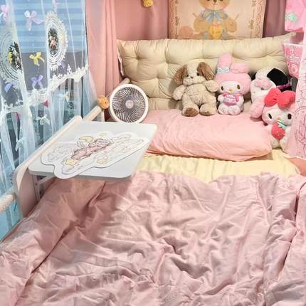 宿舍床上桌悬空侧边可旋转上下铺小书桌子可移动折叠挂式学生寝室