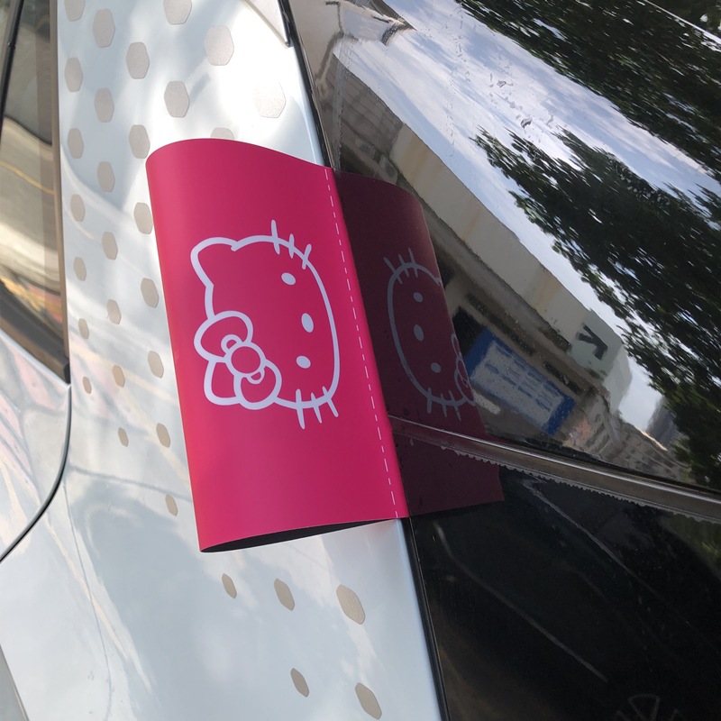 哈喽kitty汽车贴纸水洗唛标签贴创意车载立体装饰高级感车尾logo