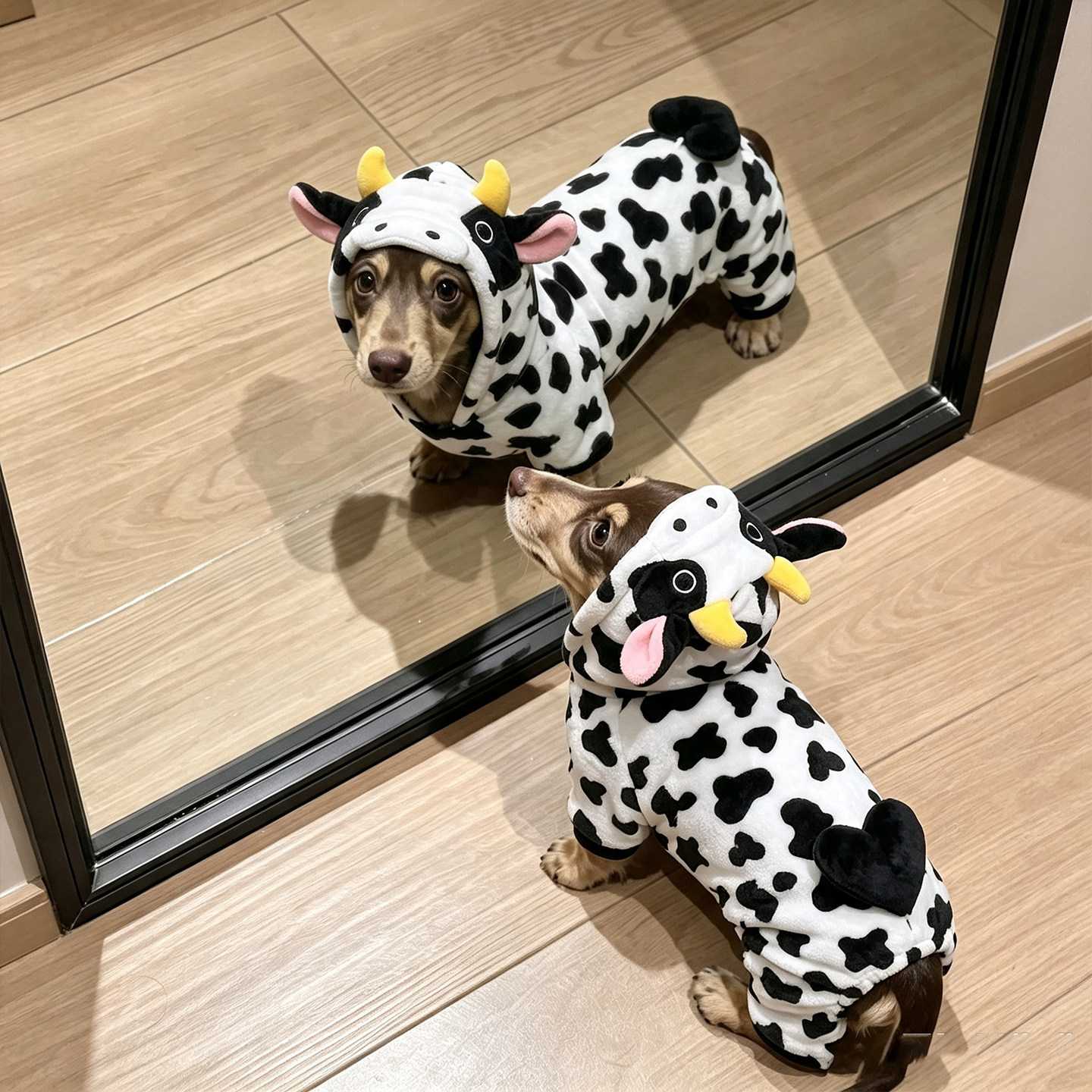 狗狗衣服奶牛变身装宠物四脚衣