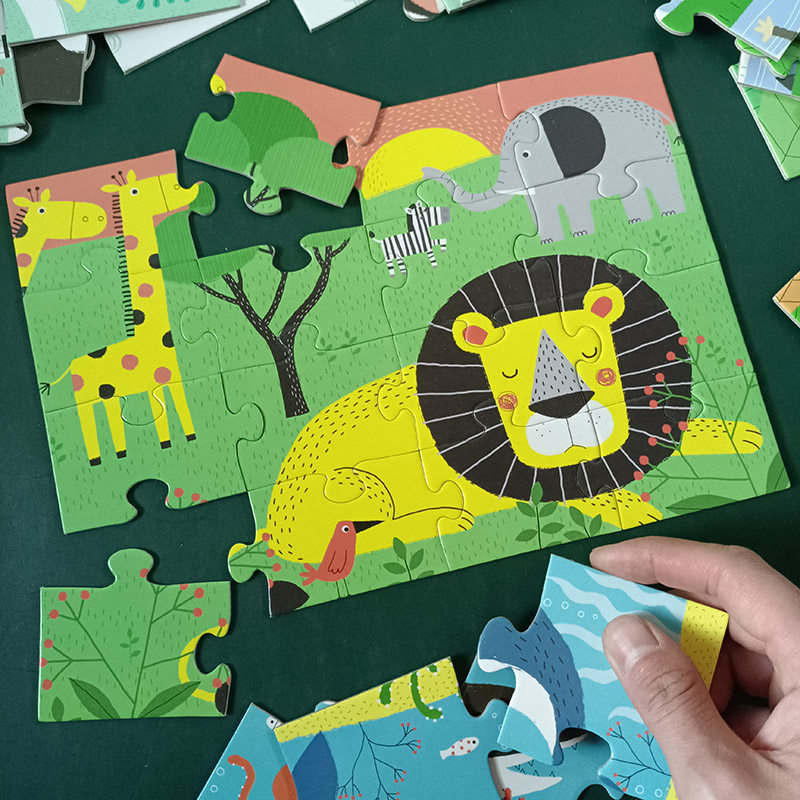 幼儿童动物拼图益智进阶平图大块3到6岁4宝宝2男女孩智力早教玩具