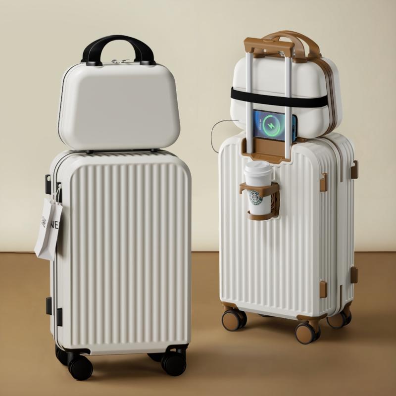 新款行李箱男学生旅行箱26寸耐用万向轮女20寸密码拉杆箱登机子母