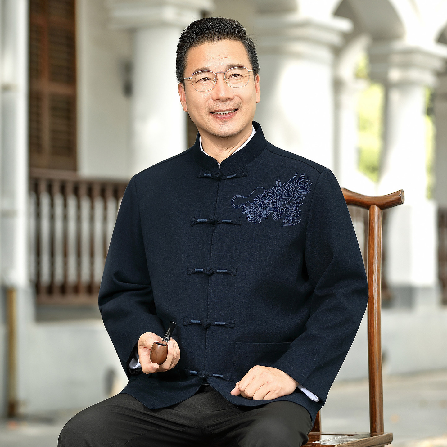 唐装男款中老年春秋季夹克薄款外套老人爷爷中山装夹克爸爸中国风
