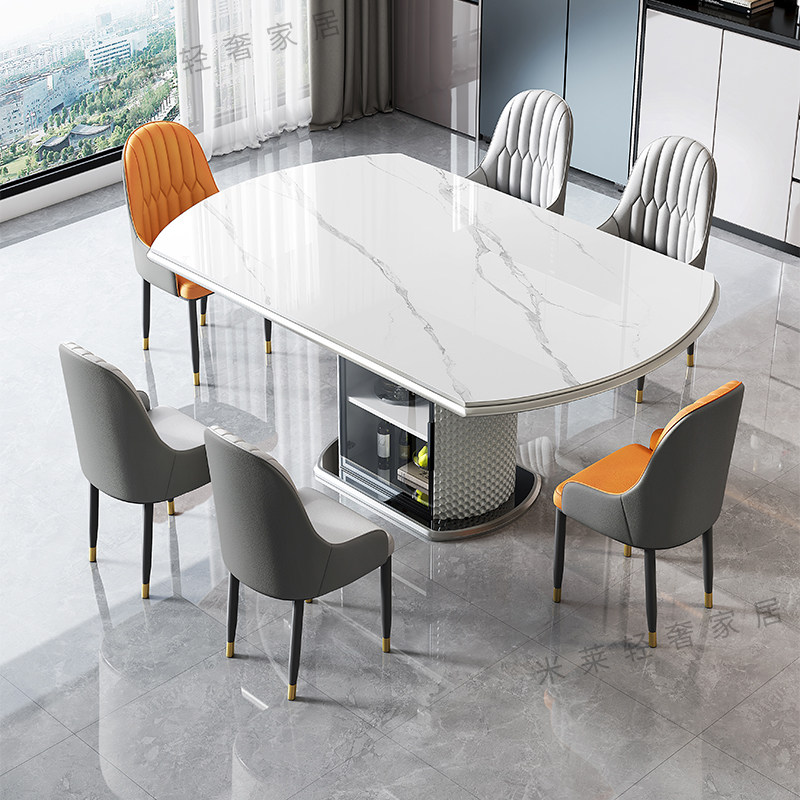 轻奢岩板多功能伸缩餐桌椅电磁炉电动暖菜板可变圆桌饭桌可配转盘,住宅家具,岩板餐桌,淘宝优惠券,粉丝福利购,淘宝优惠卷