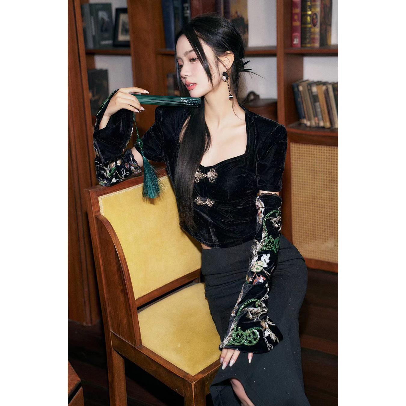 春季新品高端刺绣洋气淑女衬衫女