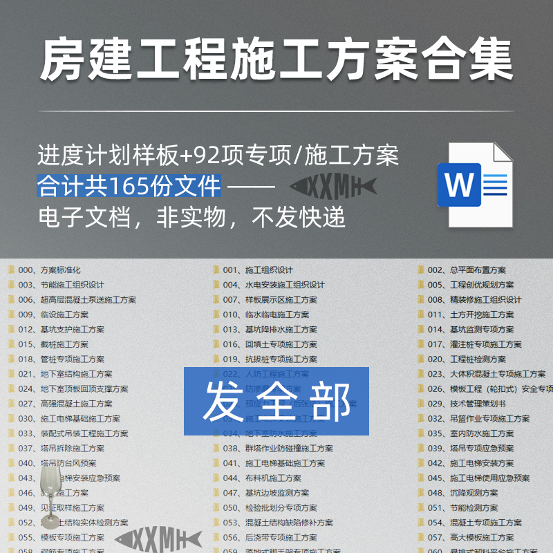 房建工程施工进度计划样板项目专项全套方案计算预算模板资料word