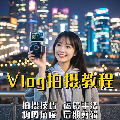 短视频Vlog拍摄教程手机剪辑制作零基础教学运营自媒体热门课程