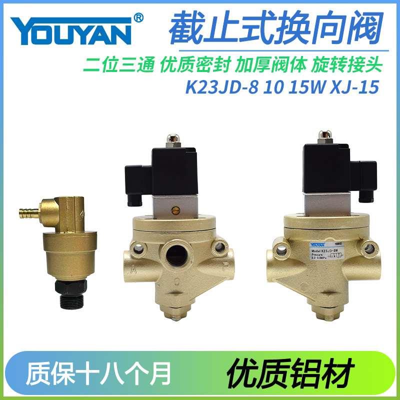 K23JD二位三通8W换向阀10W砖机15W电磁阀XJ无锡型L15旋转导气接头