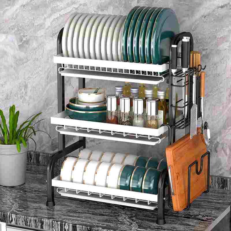 厨房置物架碗碟碗盘收纳架沥水架家用多功能放碗架碗筷收纳盒碗柜