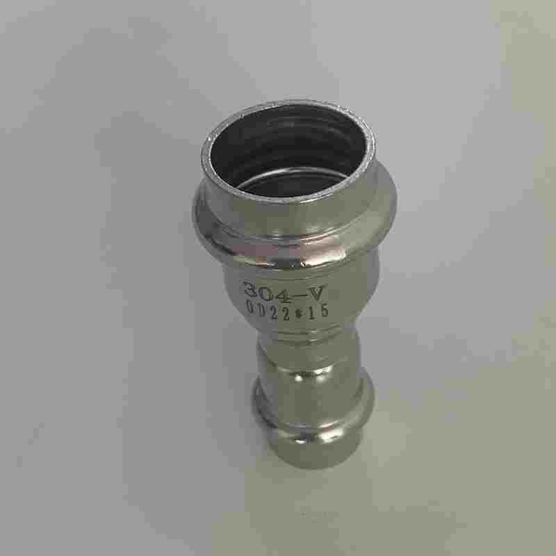 双卡压V型管件异径直接304不锈钢水管挤压接头卡式欧标德标316