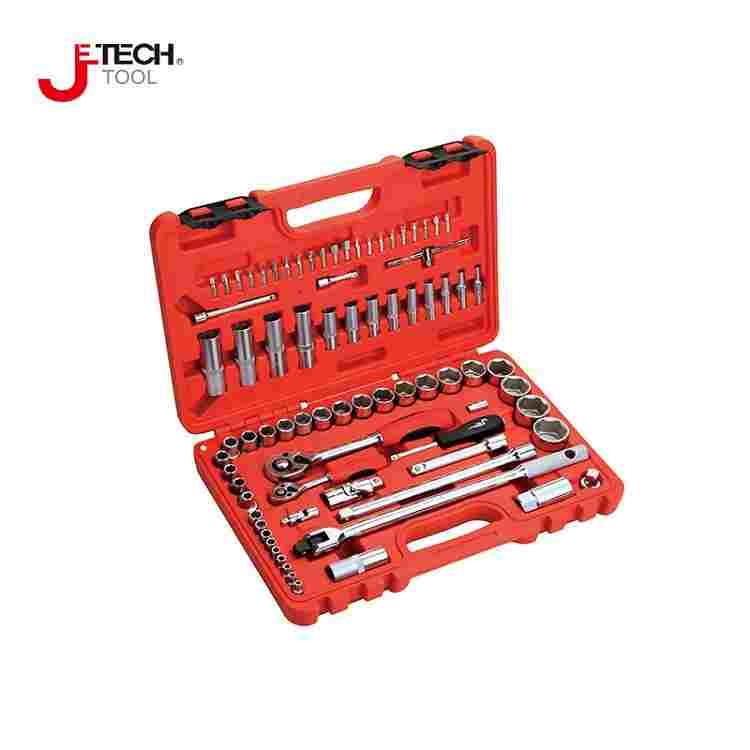 Jetech捷科五金工具 3/8 1/4套筒套装79/51 工具箱组套多规格可选