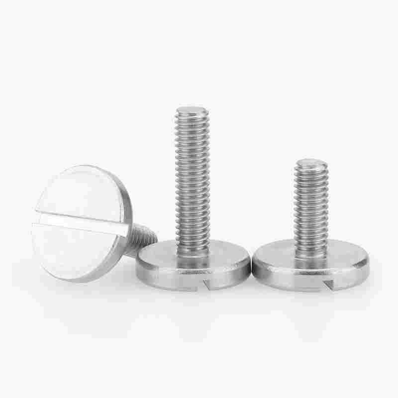 不锈钢GB833平头大圆柱头一字开槽装潢广告螺丝钉M2M3M4M5M6M8M10