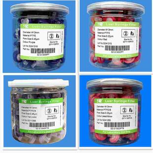 一次性PTFE聚四氟乙烯针式 过滤器疏亲水13mm0.22微米0.45μm100个