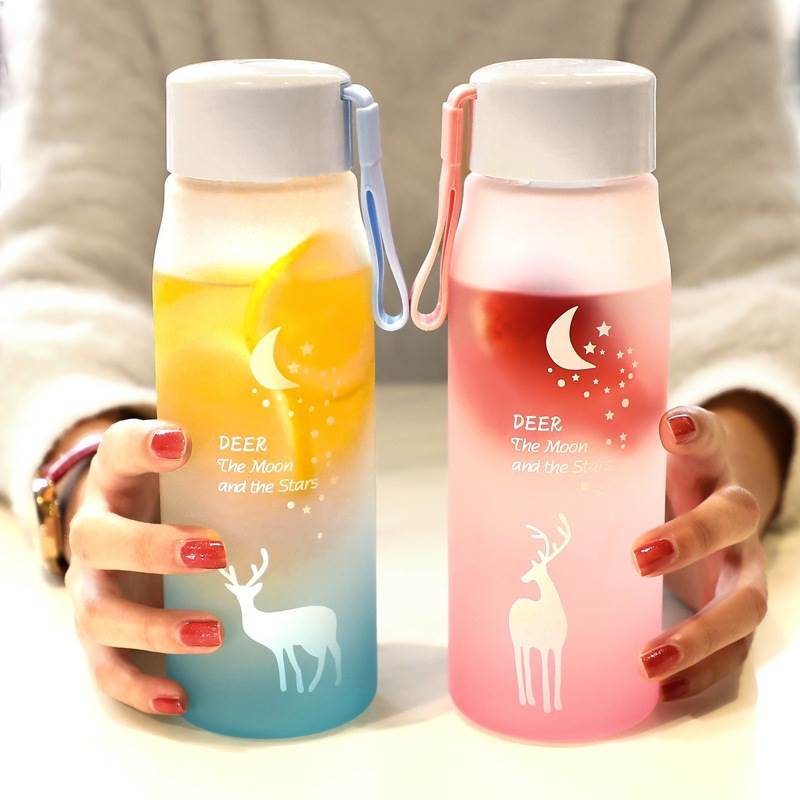 太空杯大容量网红水杯渐层磨砂水瓶塑料杯子防摔耐高温随行杯