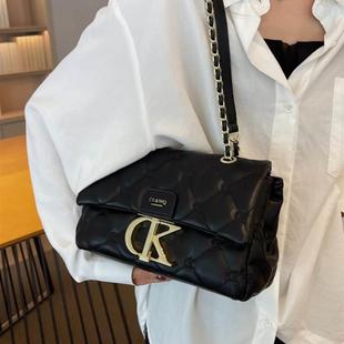 高级感韩系手提包包女2023新款 流行单肩小方包百搭菱格斜挎包 时尚