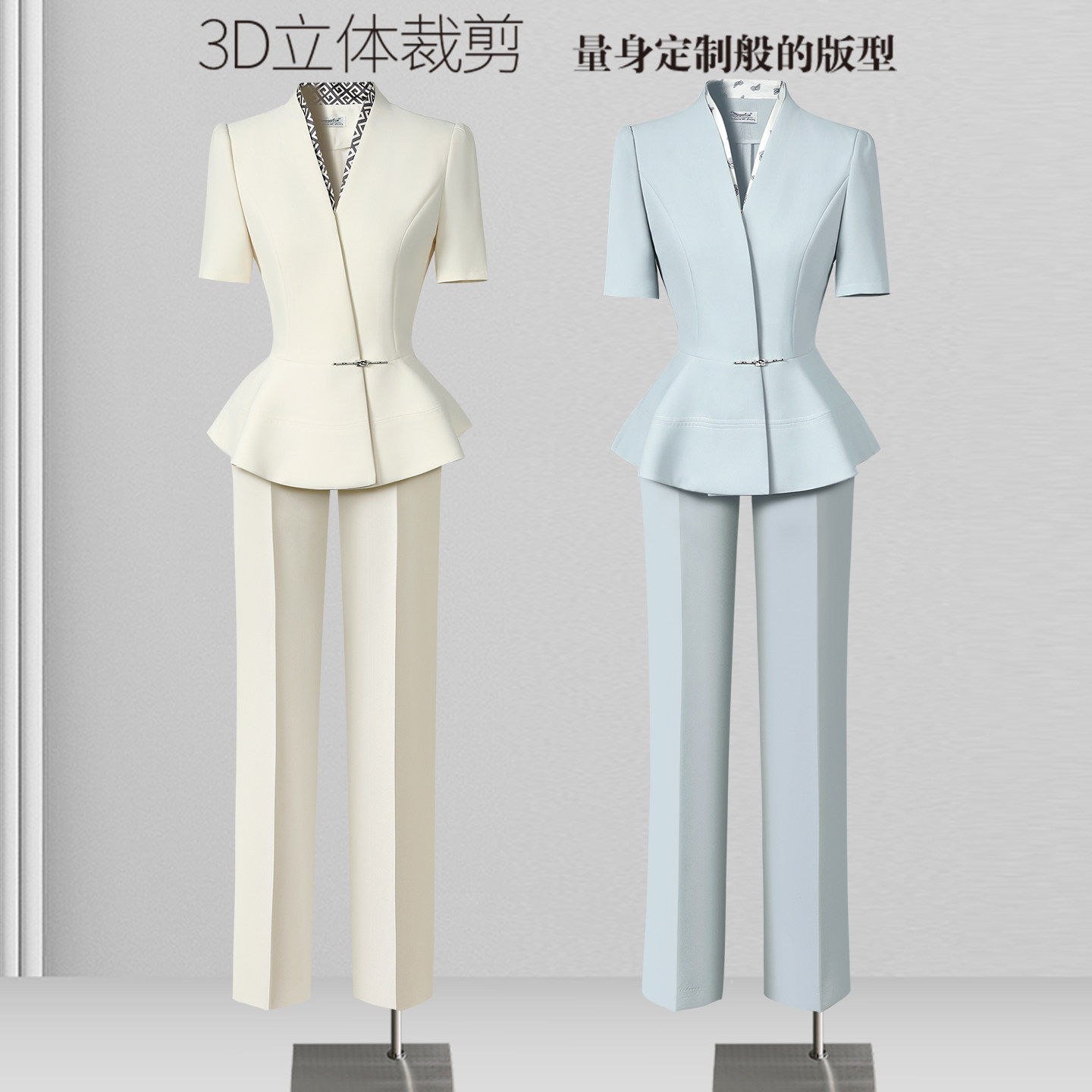 短袖西装套装女夏薄款职业气质酒店前台工装医美美业美容院工作服