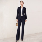 两件套高级感正装 女气质干练西服微喇裤 工作服 套装 诗璐雅职业西装