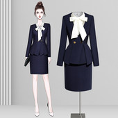 高端职业套裙前台接待工装 女春秋气质时尚 案场客服工作服 套装 西装