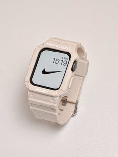 超软适用于applewatch硅胶一体式表带苹果S9手表S8保护壳iwatch7/6/5/4/3/2/se代透明运动冰川表带液态硅胶