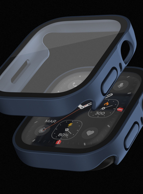 适用Apple iwatch8/7代苹果手表壳防水磨砂一体保护套壳直边iwatch4/5/6男女通用运动游泳耐磨学生替换银黑色