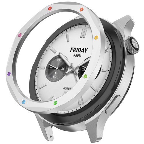 适用小米watchs3不锈钢黑彩虹表圈百变钢圈双时区外圈watch S4环xiaomiS3刻度手环替换表盘表外圈表环表带