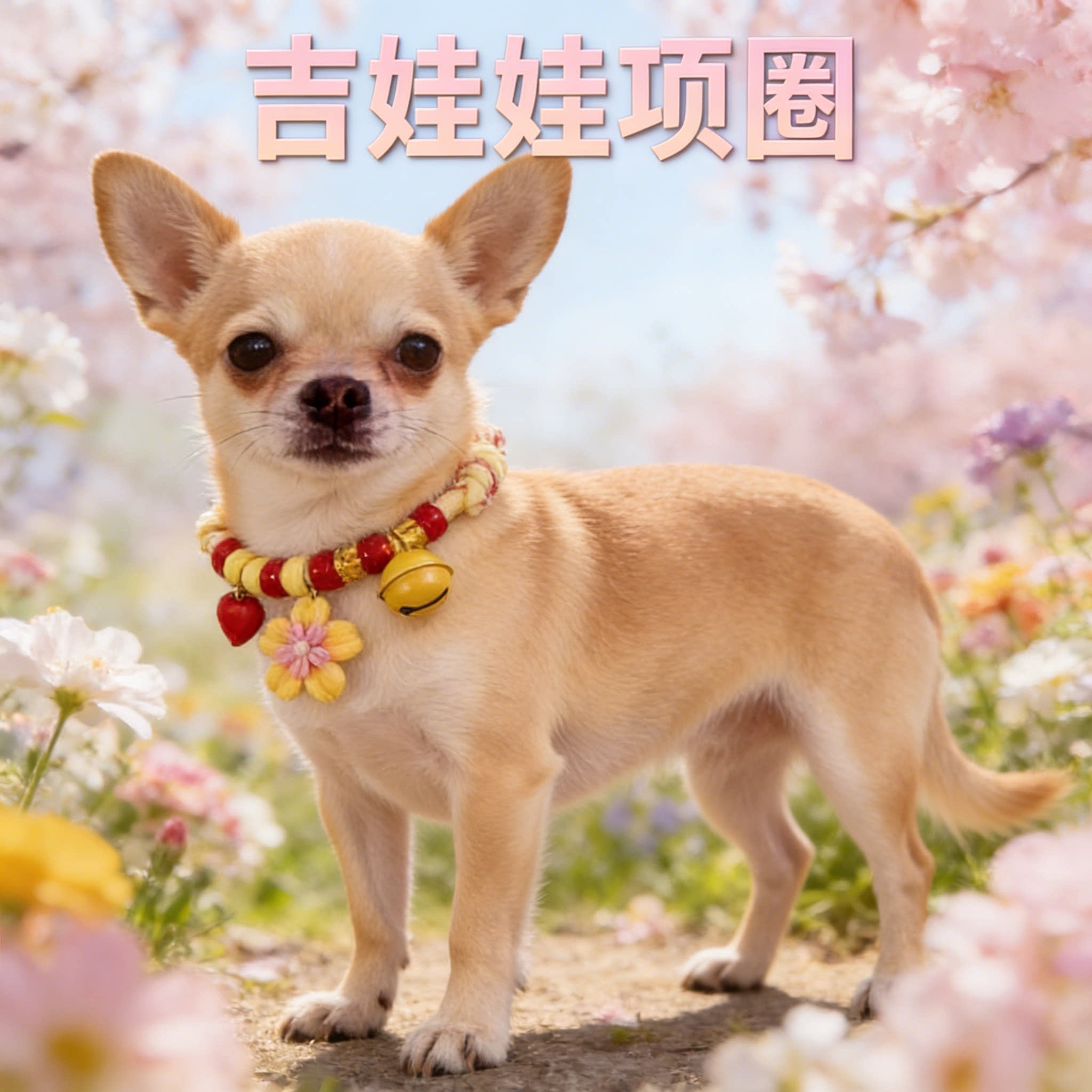 吉娃娃超小体狗专用项圈小型犬手工自穿 DIY 装饰脖圈宠物用品