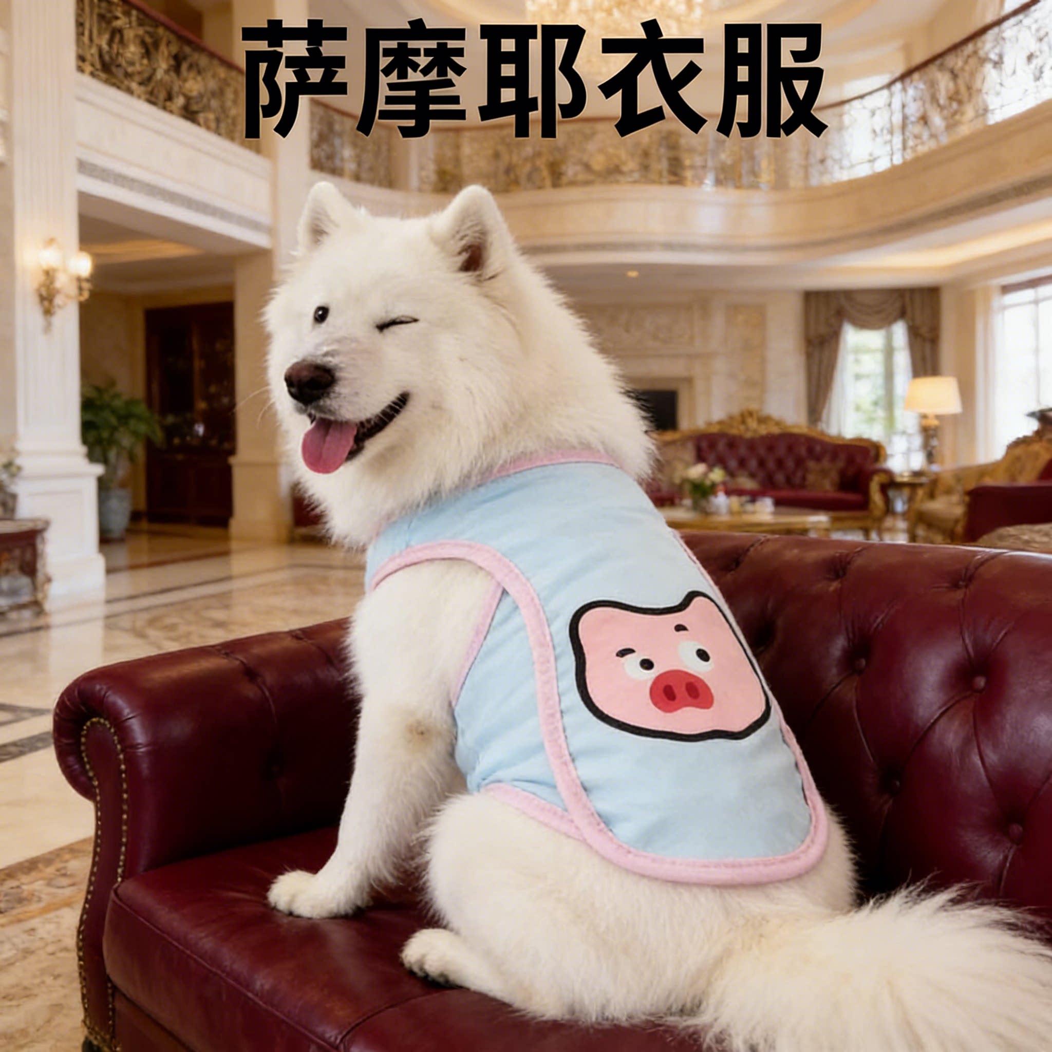 萨摩耶夏季冰丝降温防虫背心图片