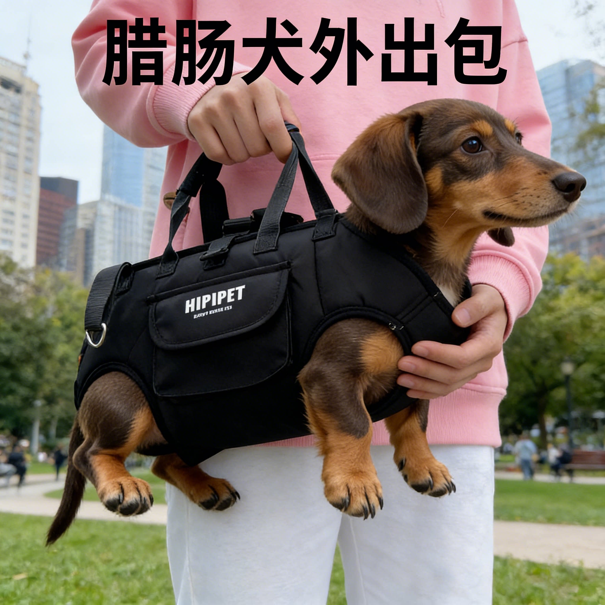 腊肠犬专用便携胸前宠物包图片