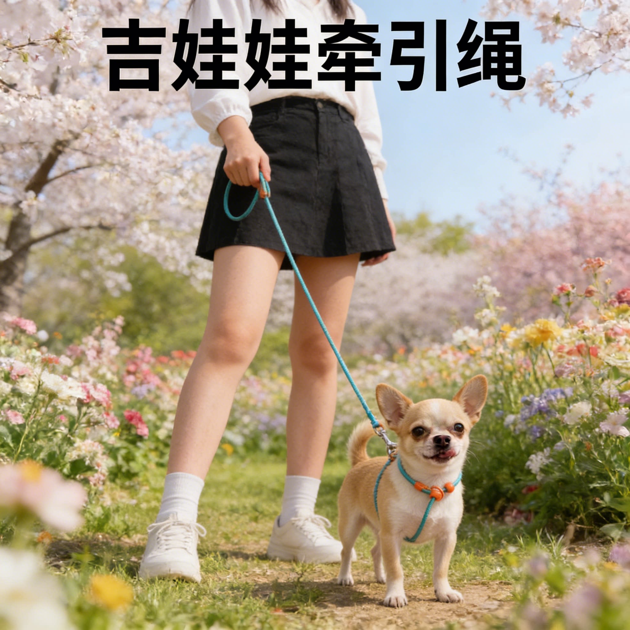 吉娃娃牵引绳超小体小型犬专用p绳小狗防挣脱外出遛狗绳子宠物用