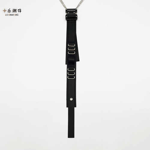 乐潮原创潮牌暗黑系尼龙金属领带女ins嘻哈朋克超酷设计衬衫男饰