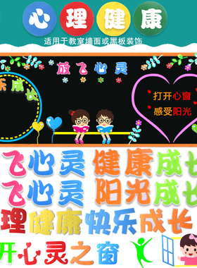 心理健康教室布置墙贴