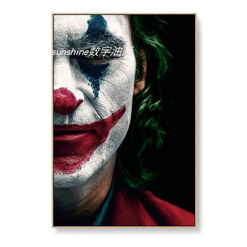 diy数字油画自杀小队蝙蝠侠小丑女哈莉奎恩手绘填充涂色颜料丙烯