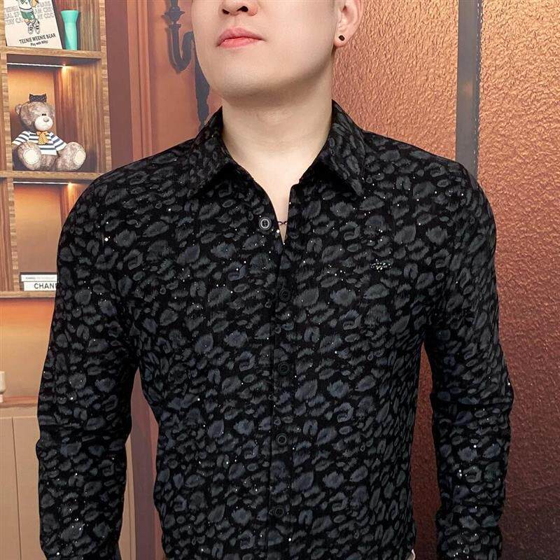 尤米轻奢LMVQ 2026春休闲衬衫男长袖时尚潮流修身商务帅气高品质