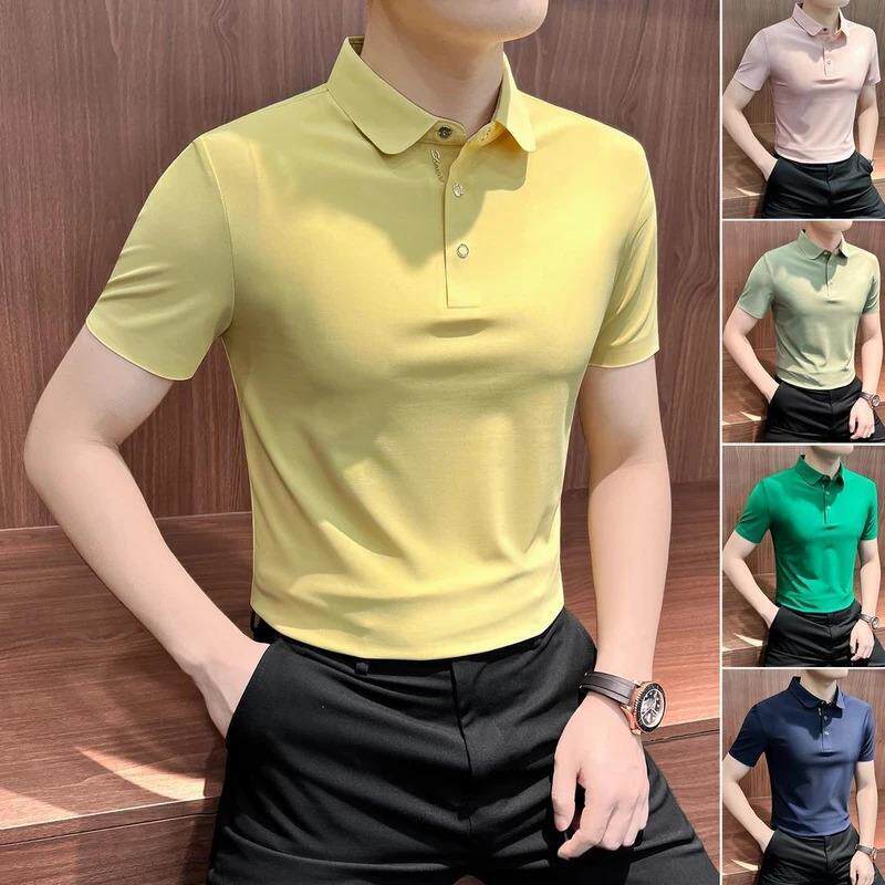 HQ轻奢严选4冰丝Polo衫男款2026新款高级感纯色男装商务休闲短袖
