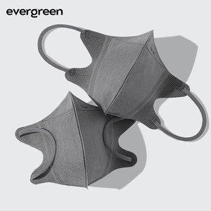 evergreen莫兰迪博顿灰色3D立体一次性成人口罩高颜值宽耳带
