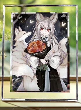 奇喵君故事魔法少女狐伊丝周边水晶玻璃相框摆件送朋友纪念礼物