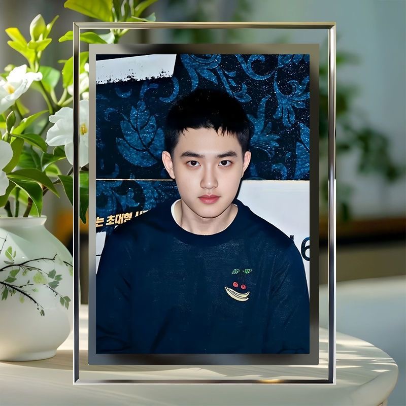 都暻秀水晶相框明星高清照片摆件