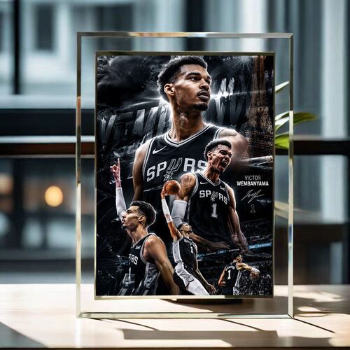NBA文班亚马玻璃相框摆台礼物