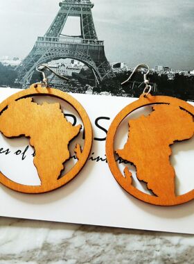 African wooden earrings black girl women crop earings 女耳环