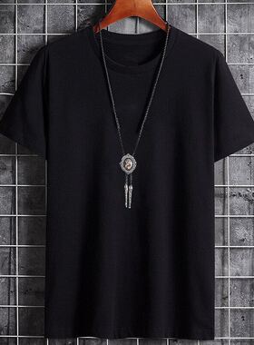 mens white t-shirt tshirt for men大码t恤纯色短袖运动T恤衫男